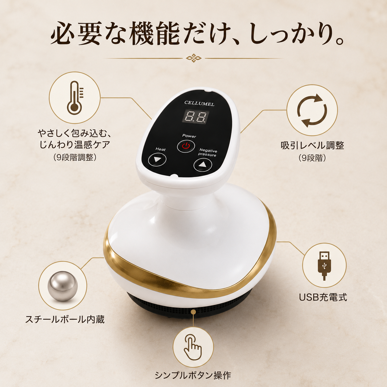【新発売】【累計販売数No.1】Cellumel™｜吸引×温感ケアで、頑固なセルライトに自宅から本気アプローチ