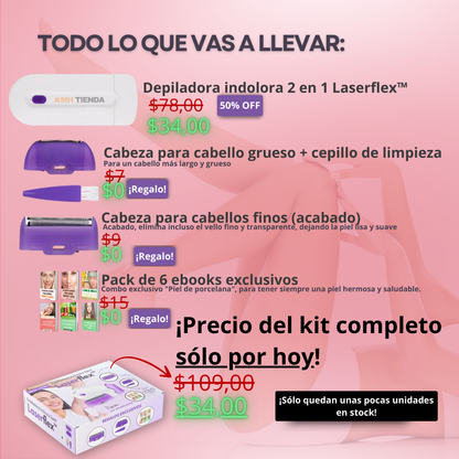 Depiladora Indolora 2 en 1 - LaserFlex™ [8 REGALOS EXCLUSIVOS SOLO HOY]